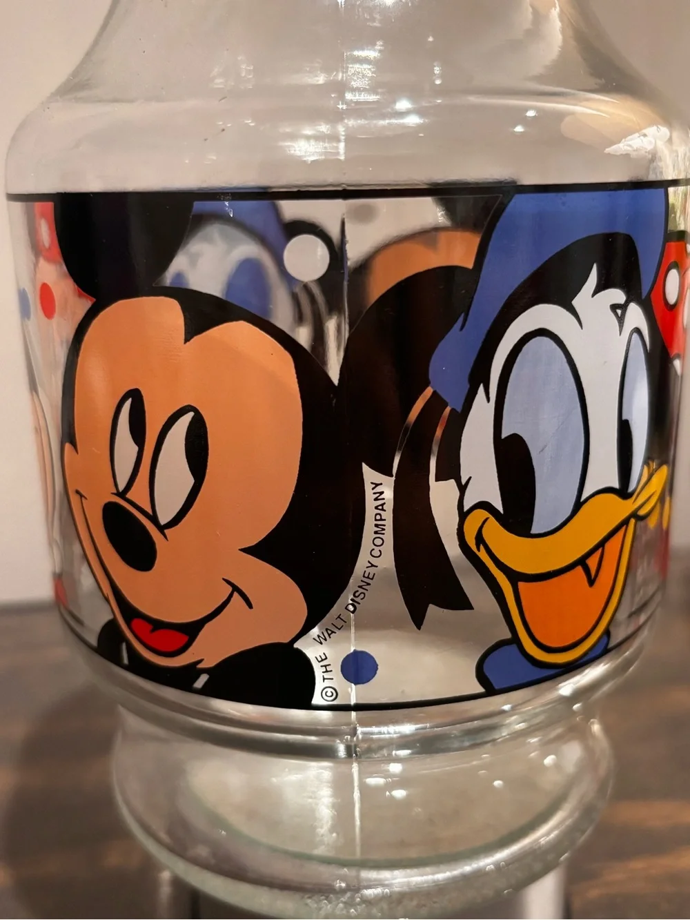 Disney Clear Glass Vase with Mickey, Donald & Friends Multicolor Band